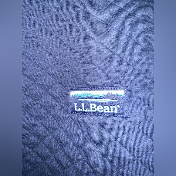 L.L. Bean Quilted Snap Pullover Sweatshirt Navy Blue Size Large - Picture 2 of 10